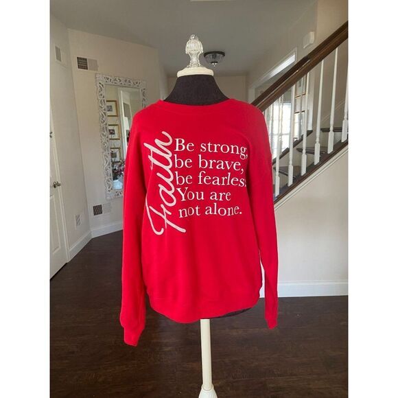 Faith Red Sweatshirt (Christian Wear) Size Large - Picture 3 of 6